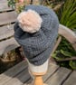 Crochet Slouch Beanie Hat (Grey) - Image 4