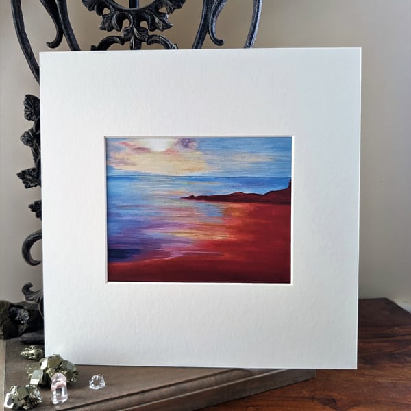 Mini Print of Abstract Colourful Sussex Seascape