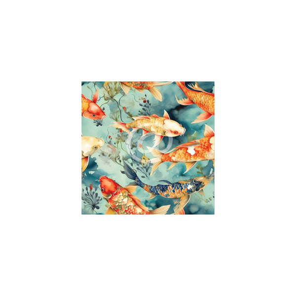 Koi Carp No.2 Seemless Heat Set Ceramic Wall Tile - 1 x Tile 15.2cm