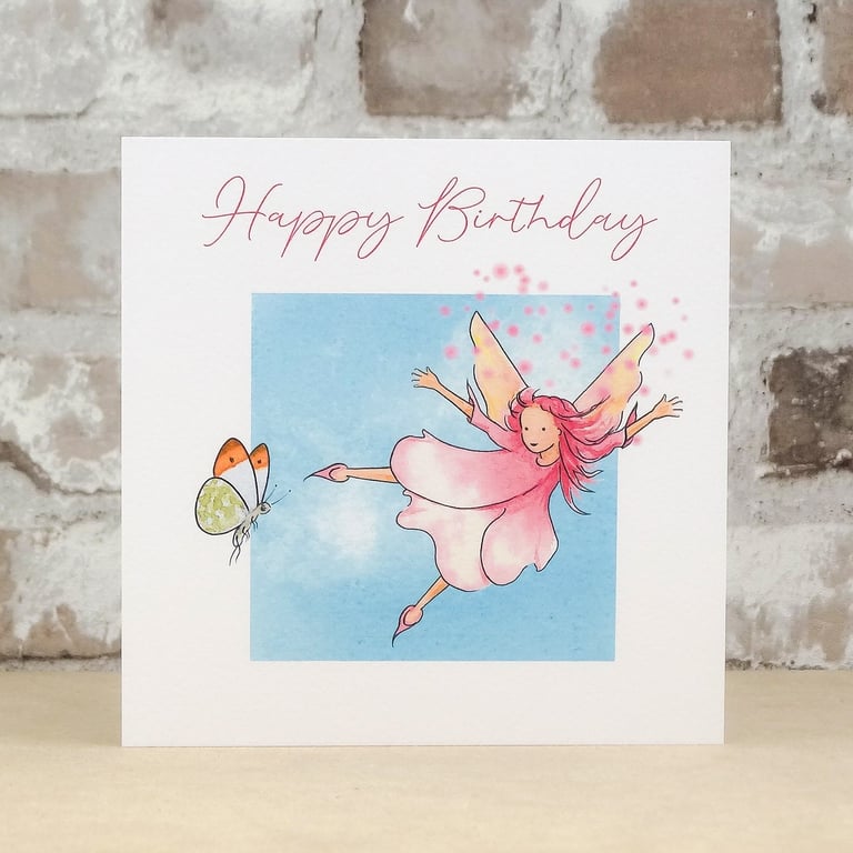 Birthday Card Butterfly Fairy Card