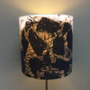 ABSTRACT Leopard 'y Black Mustard White Moygashel Vintage Fabric Lampshade