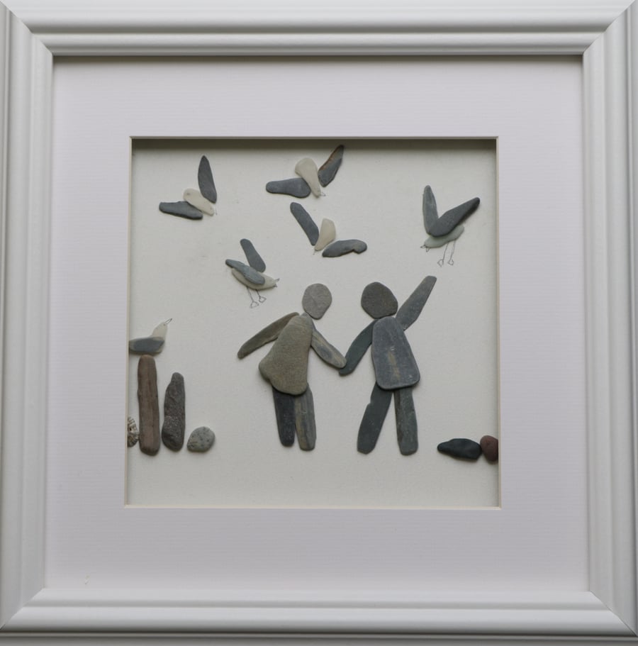 Pebble Art Pictures, A Walk on St Ives Beach