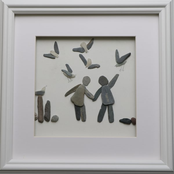 Pebble Art Pictures, A Walk on St Ives Beach