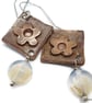 Copper Daisy dangle earrings - Image 1