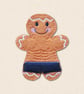 Bodybuilder Gingerbread Decoration - Embroidered Fitness Character