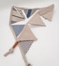 Mini bunting in cream and blue contrasting fabrics.   - Image 4