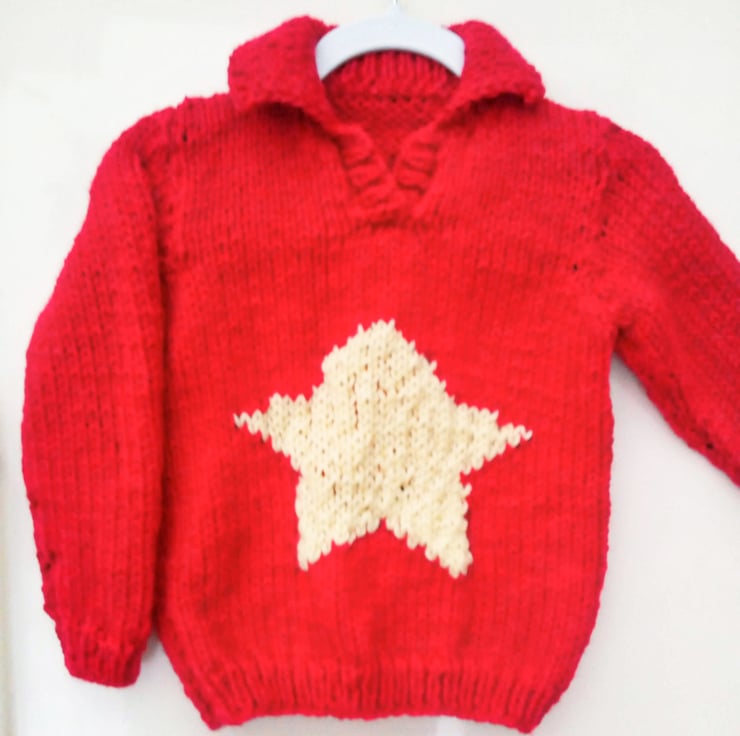Chunky Classic Jumper for Babies and Children w... - Folksy