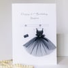 Personalised 18th, 21st, 30th, 50th Birthday Card, little black dress, handmade