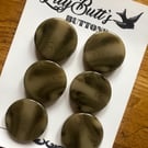 6 Vintage 'Horn' Buttons - 34mm