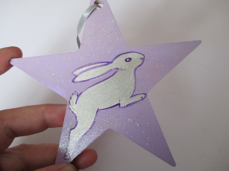 Rabbit Christmas Star Hanging Tree Decoration Bunny 