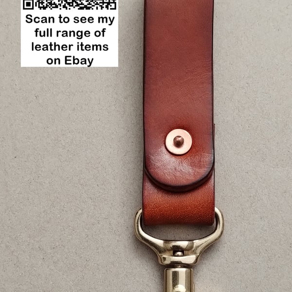 Leather Key Ring With Solid Brass Lobster Clip And Copper Saddle Rivet