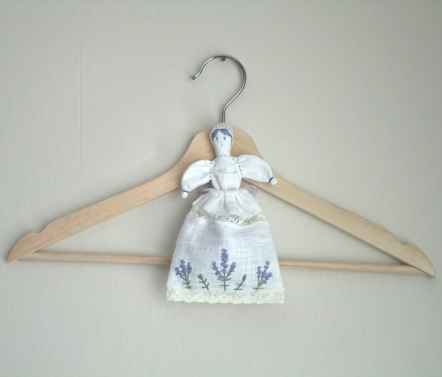 Lavender doll sachet holder with Yorkshire lavender sachet