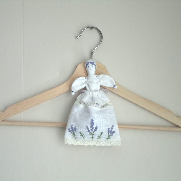 Lavender doll sachet holder with Yorkshire lavender sachet