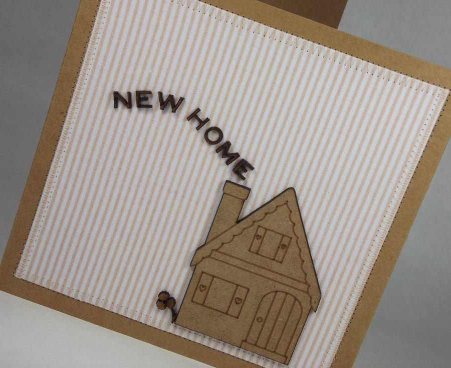 New Home Fabric Greetings Card