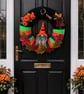 Crochet Halloween Wreath Spooky Front Door Decor 