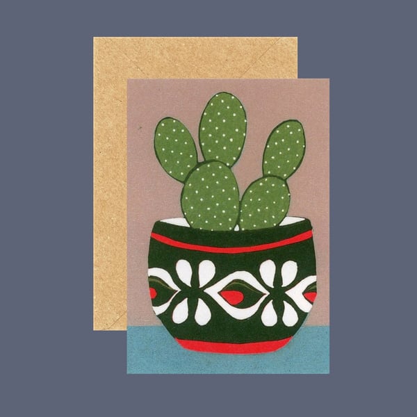 Cactus Card, Plant Card, Art Card, New Home Card