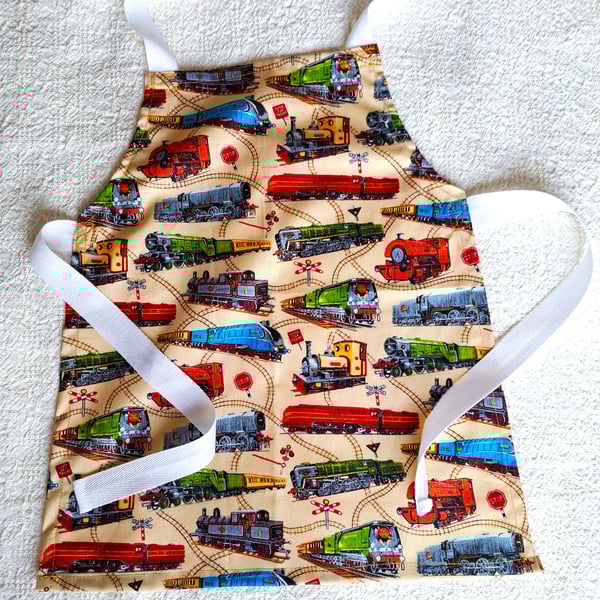 Train, Apron, age 2-6 years, hand made