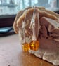 Baltic Amber Cognac Cube and Sterling Silver Earrings - Image 3