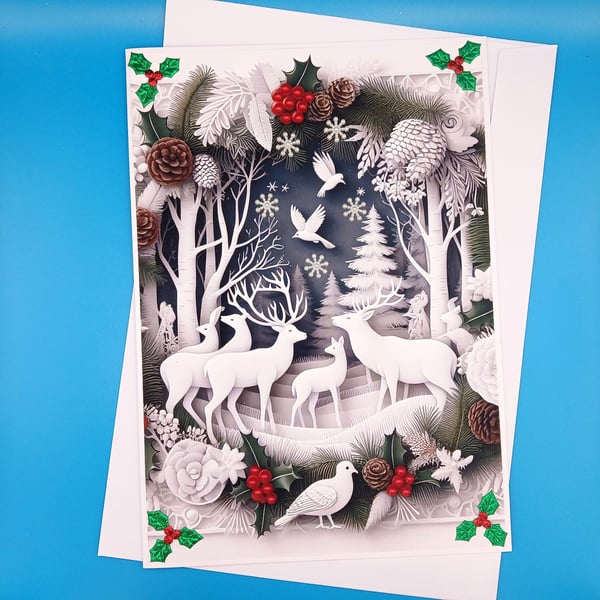 Extra Large Christmas Card, 21 x 29 cms x 8 x 11.50, Handmade