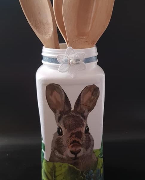 Decoupage utensil jar