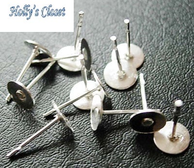 100 x Earring Posts and Scroll Butterflies - Silver Tone