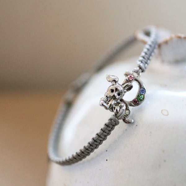 Sparkling crystal - Alphabet R adjustable friendship bracelet