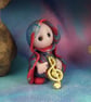 Tiny Musical Gnome 'Min' with treble clef 1.5" OOAK Sculpt