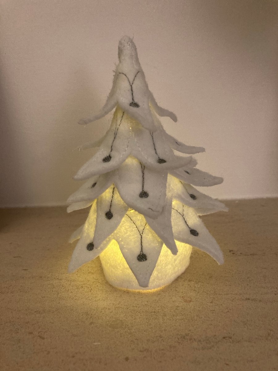 Tea light white Christmas tree. 