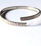Sterling Silver  Open Bangle, bark pattern - Image 1