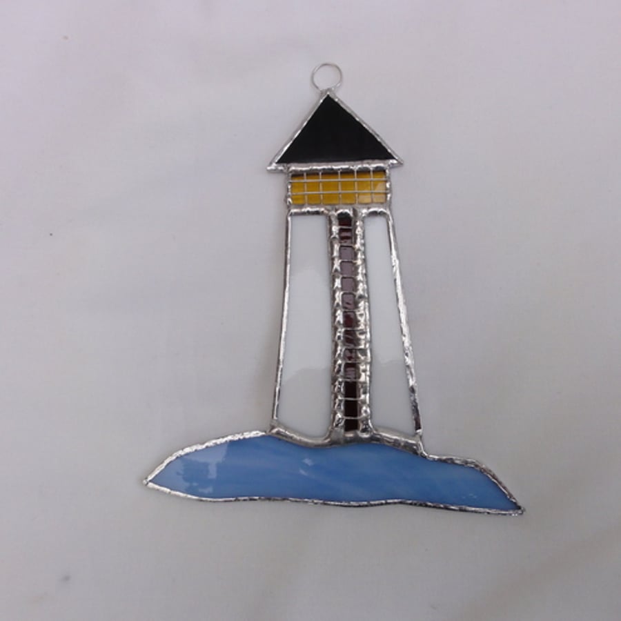 Stained Glass Lighthouse Suncatcher