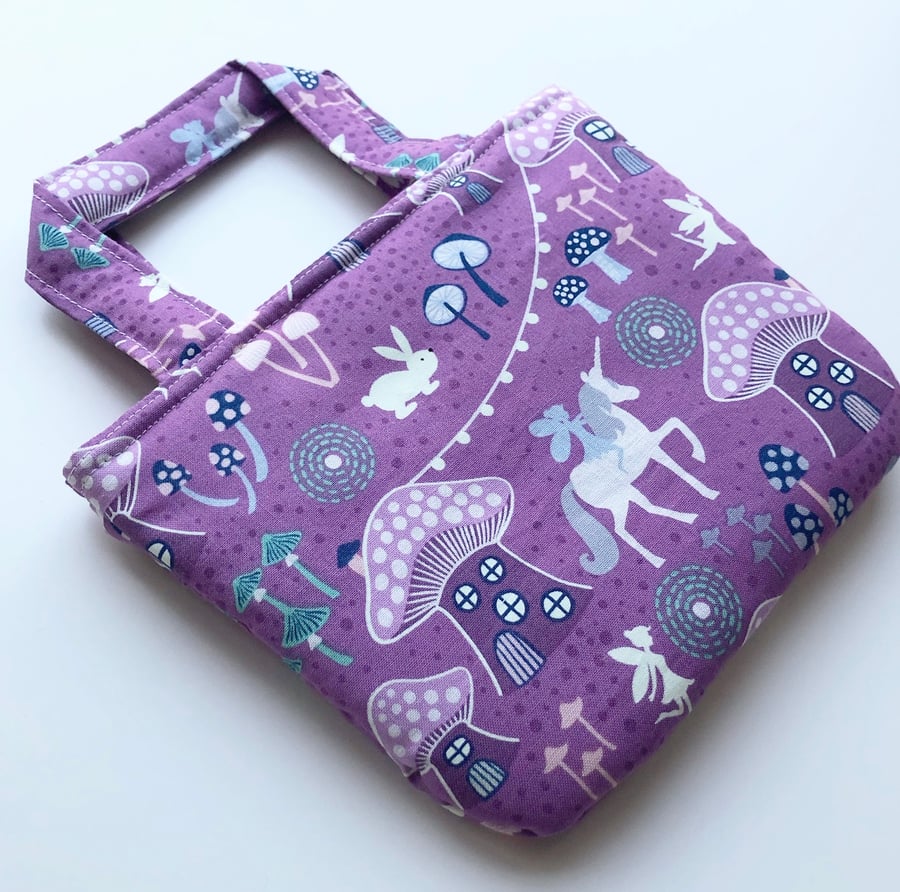 Child's 'Glow in the Dark' bag Unicorn, Fairy and Toadstools Bag.