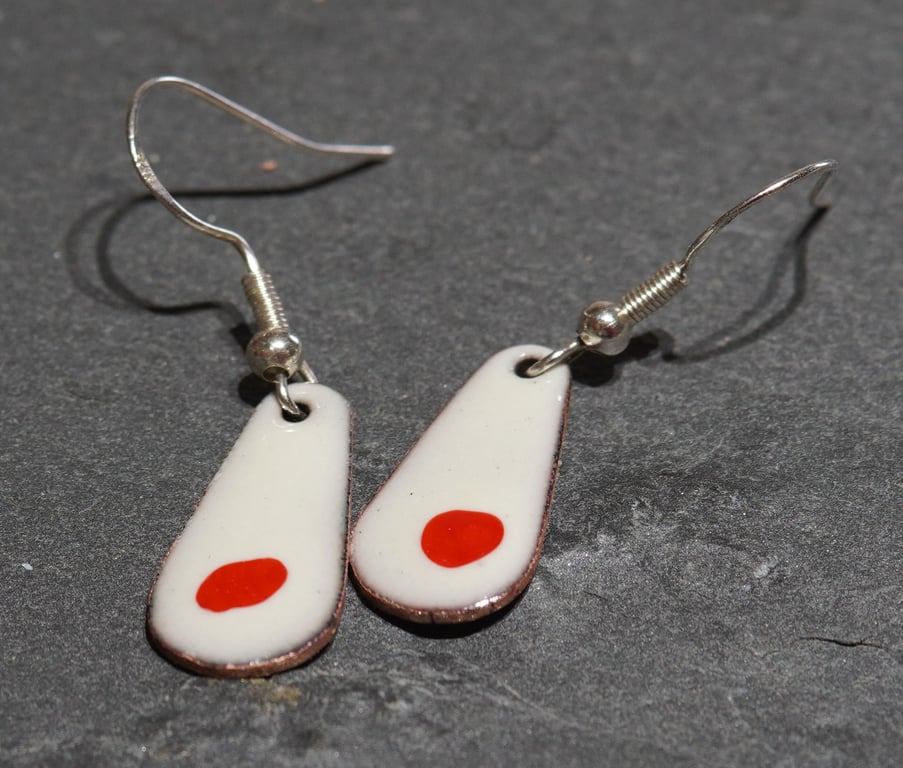 Teardrop enamel earrings