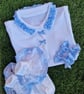 Sophia's Personalised Handmade 4-Piece School Sets -Baby Blue & White