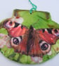 Peacock Butterfly Flat scallop shell wall decoration