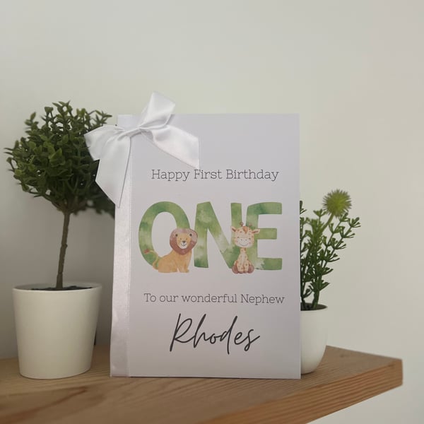 Safari themed birthday card 