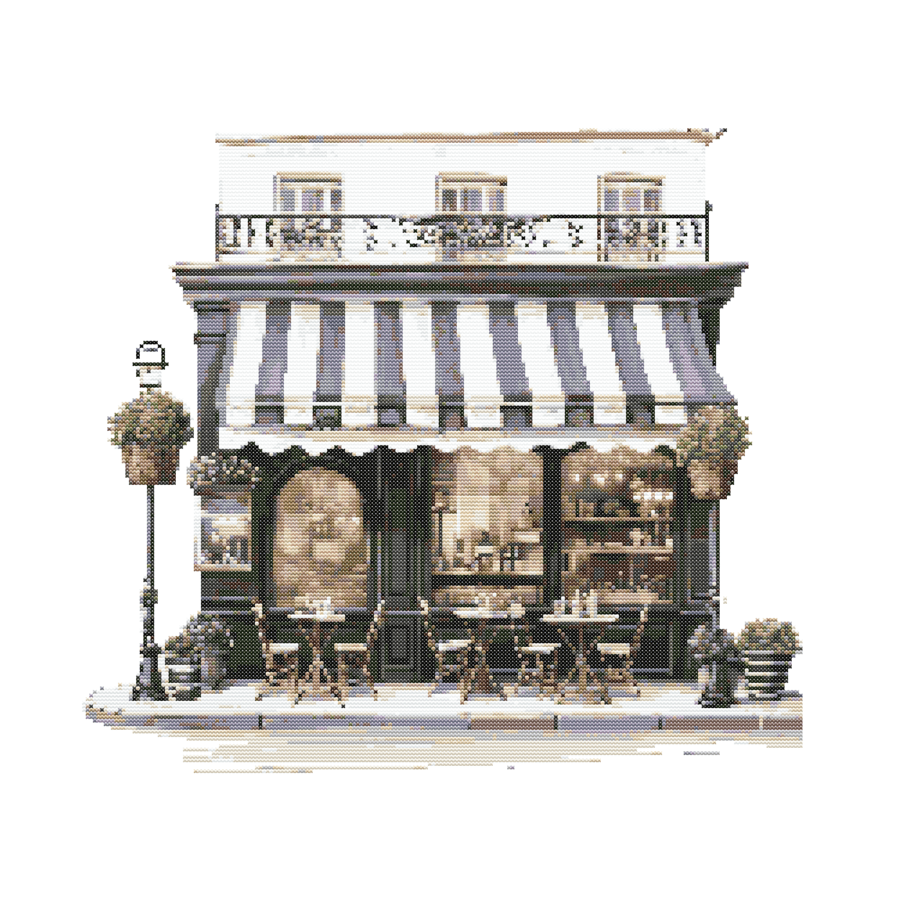 PARISIAN CAFE - Cross Stitch Pattern - Cross Stitch Chart