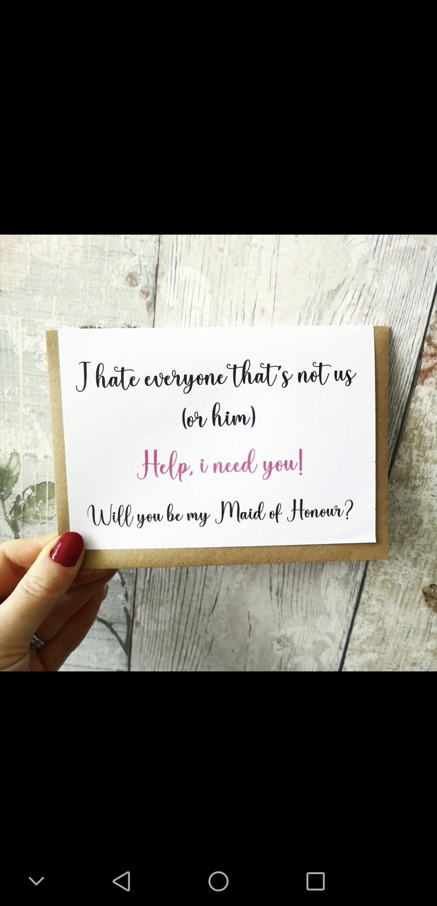I Hate Everyone Wedding proposal card Will you be my Bridesmaid Maid of Honour