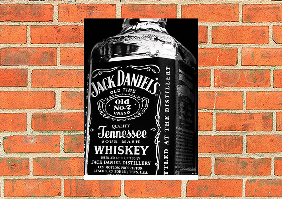 Buy a Jack Daniels 'Bottle print' vintage style advertising metal sign.