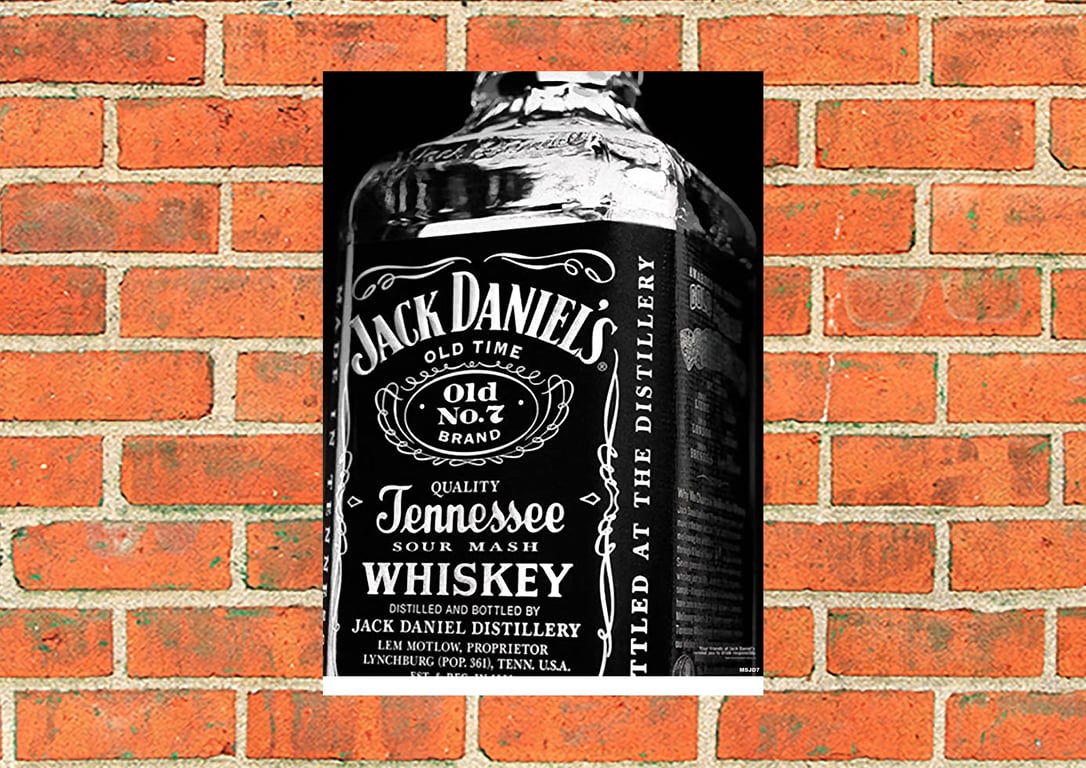 Buy a Jack Daniels 'Bottle print' vintage style advertising metal sign.