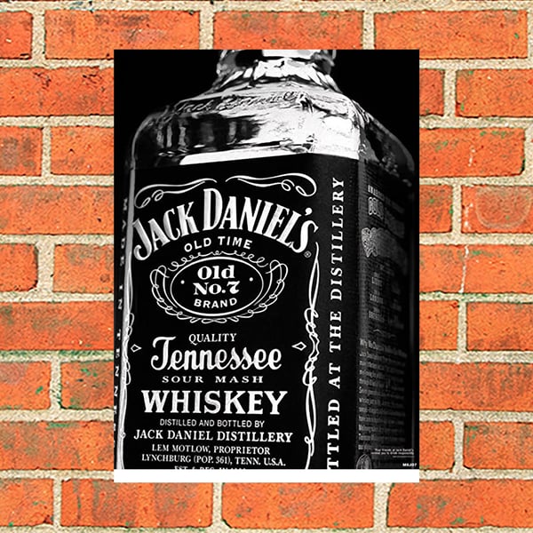 Buy a Jack Daniels 'Bottle print' vintage style advertising metal sign.
