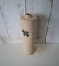 BOTTLE VASE hand-built stoneware pottery vase with black cross motif - Image 3