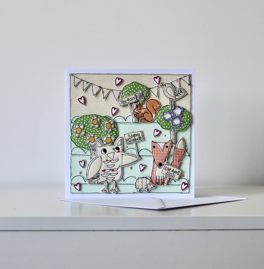 'New Baby' - Personalisable Handmade Blank Card