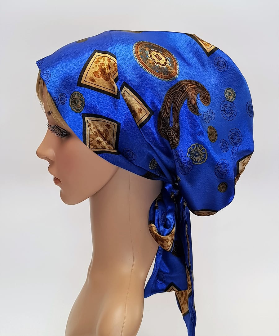 Satin bonnet for women, full hair covering, tichel, head snood.