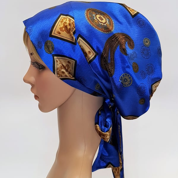 Satin bonnet for women, full hair covering, tichel, head snood.
