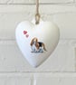 Bassett Hound Ceramic Heart Bauble