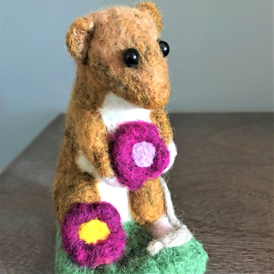 Harvest Mouse with Flowers