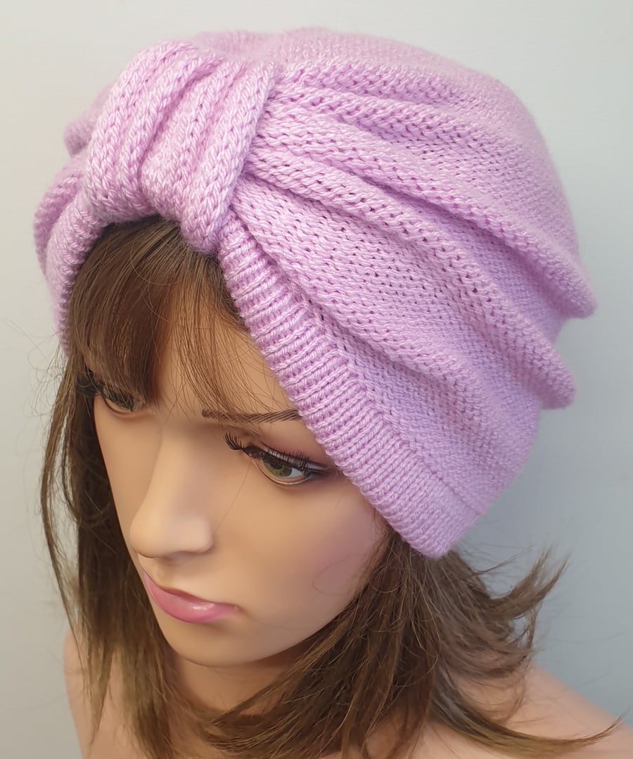 Handmade knitted women turban hat