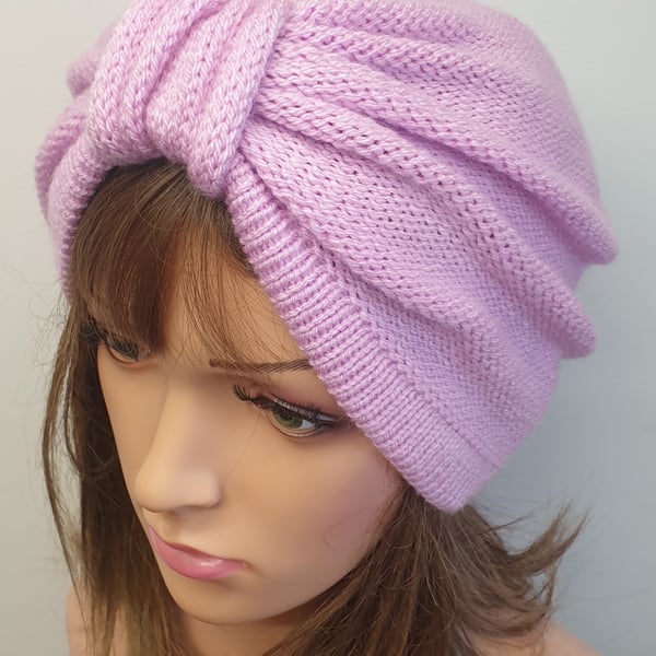 Handmade knitted women turban hat