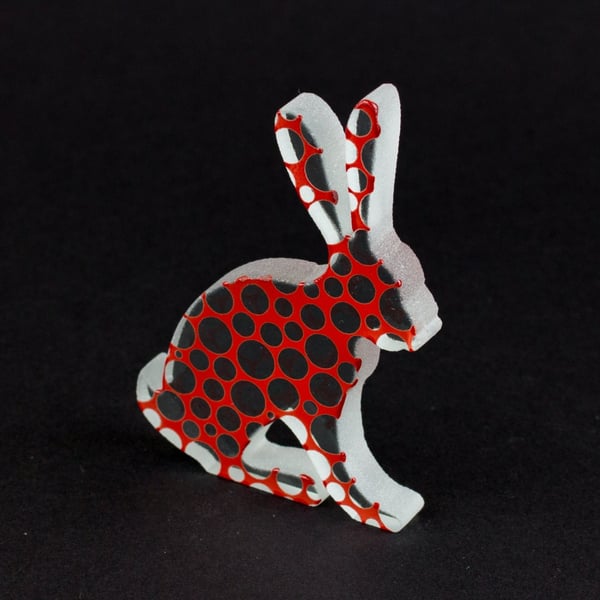 Spotty Hare Glass Sculpture