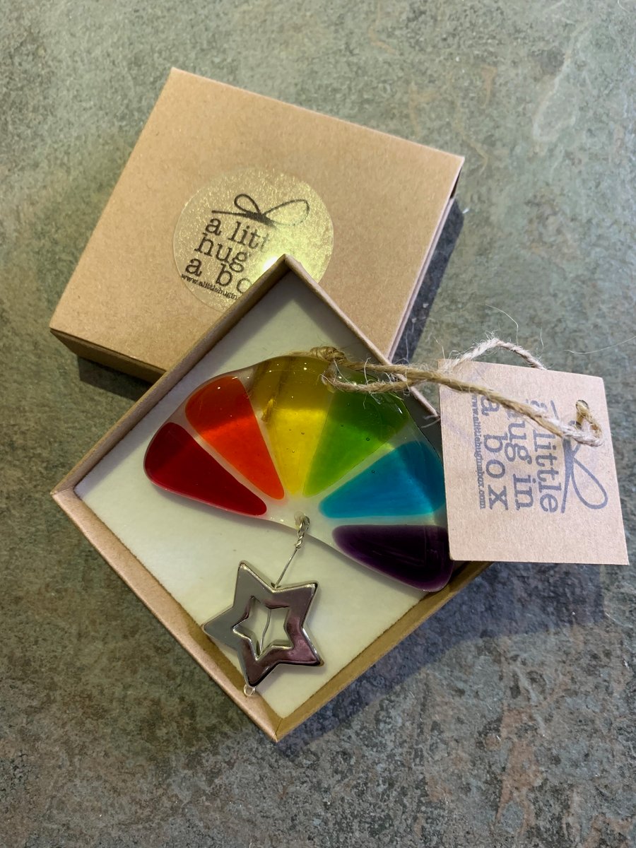 A little hug in a box rainbow & star gift